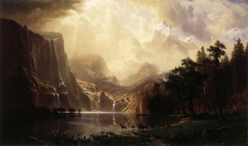 Albert Bierstadt Among the Sierra Nevada Mountains Sweden oil painting art
